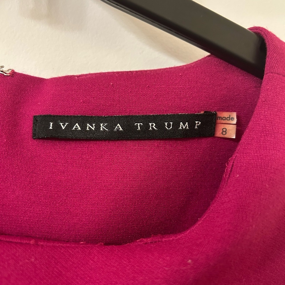 Ivanka Trump Hot Pink Ruched Sheath Mini Dress - Picture 3 of 5